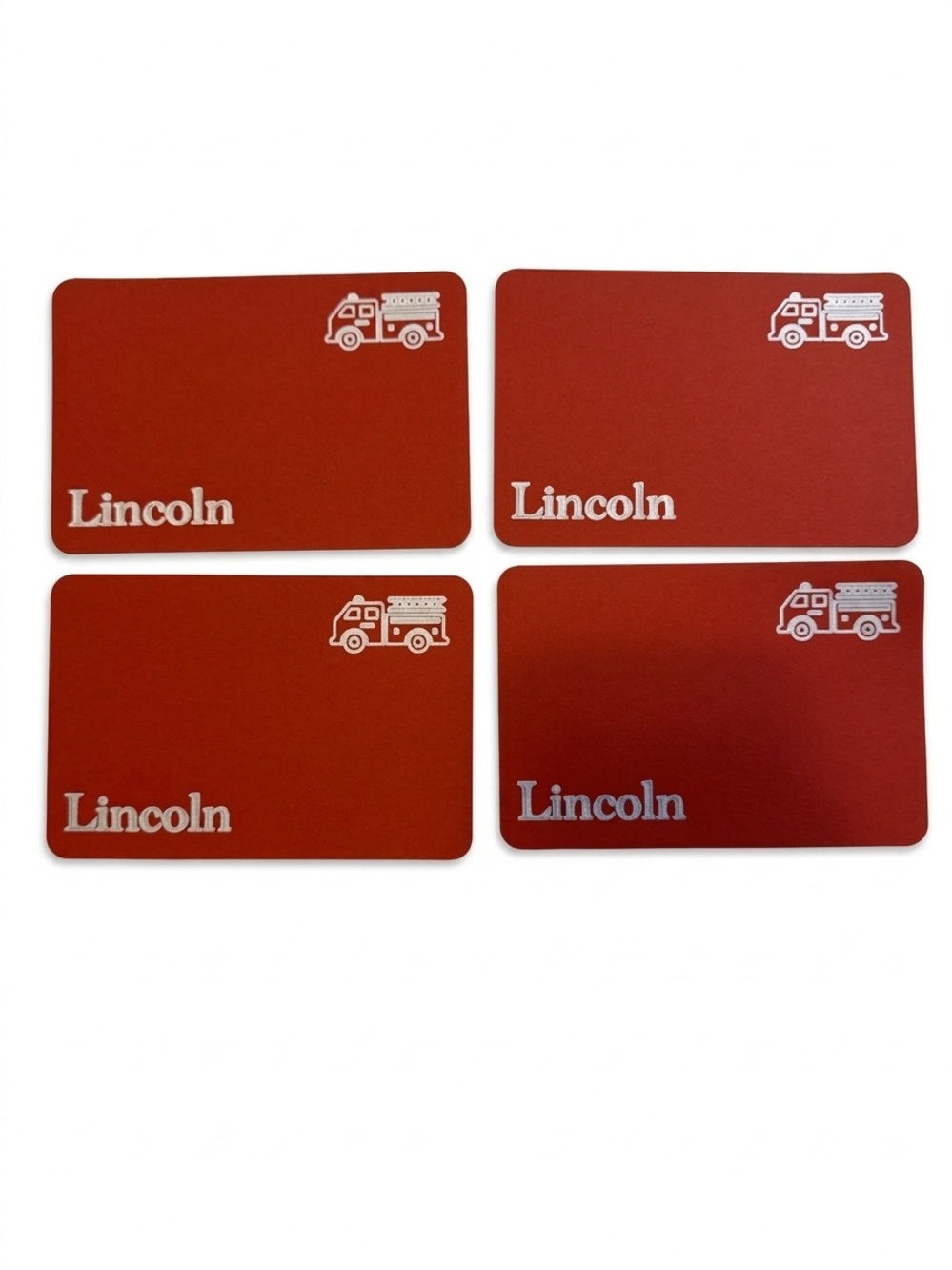 Personalized Red Fire Truck Notecards- Set of 20
